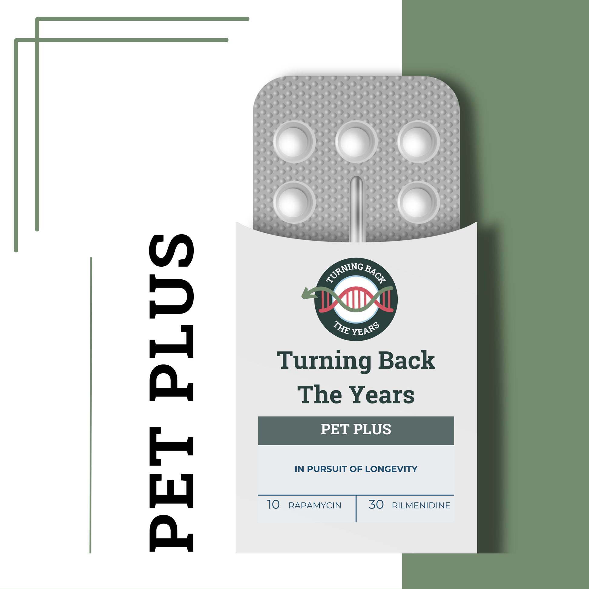 Pet Plus - Rapamycin 2mg & Rilmenidine 1mg - Turning Back the Years